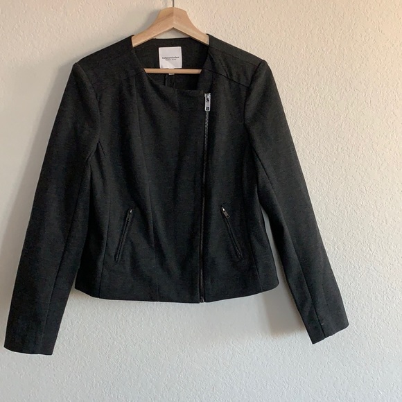 Catherine Malandrino | grey zipper up jacket - Picture 1 of 11